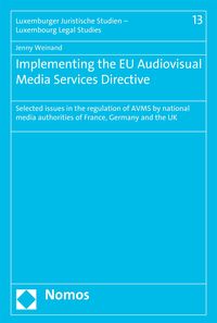 Produktbild: Implementing the EU Audiovisual Media Services Directive