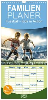 Produktbild: Familienplaner 2027 - Fussball - Kids in Action mit 5 Spalten (Wandkalender, 21 x 45 cm) CALVENDO