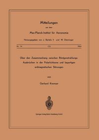 Produktbild: &Uuml;ber den Zusammenhang Zwischen R&ouml;ntgenstrahlungs-Ausbr&uuml;chen in der Polarlichtzone und Bayartigen Erdmagnetischen St&ouml;rungen