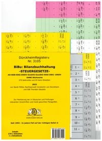 Produktbild: D&uuml;rckheimRegister&reg; BiBu-BilanzSteuerrecht - Wichtige Gesetze OHNE Stichworte f&uuml;r deine AO-AktG-BGB-EStG-EStR-GmbHG-HGB- KStG-UStG nur Zahlen und &sect;&sect;