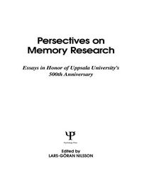 Produktbild: Perspectives on Memory Research