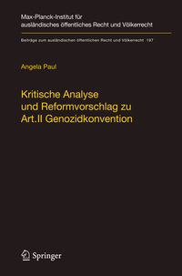 Produktbild: Kritische Analyse und Reformvorschlag zu Art. II Genozidkonvention