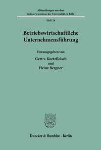 Produktbild: Betriebswirtschaftliche Unternehmensführung.