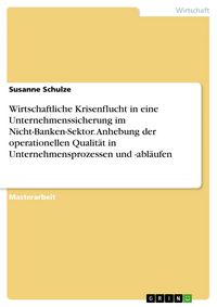 Produktbild: Wirtschaftliche Krisenflucht in eine Unternehmenssicherung im Nicht-Banken-Sektor. Anhebung der operationellen Qualit&auml;t in Unternehmensprozessen und -