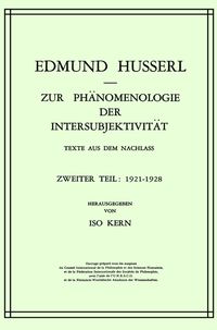Bild vom Artikel Zur Phänomenologie der Intersubjektivität vom Autor Edmund Husserl