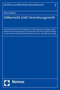 Produktbild: V&ouml;lkerrecht statt Verordnungsrecht