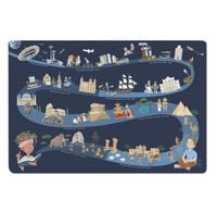 Produktbild: Scriptum Schreibtischunterlage f&uuml;r Kinder Zeitreise durch die Weltgeschichte in Navy blau, - 60 x 40 cm, aus premium Vinyl