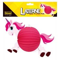 Produktbild: Idena Laterne Einhorn wei&szlig; pink 40x34cm