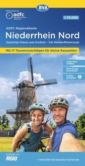 Produktbild: BVA ADFC Regionalkarte Niederrhein Nord, mit Knotenpunkten 1:75.000