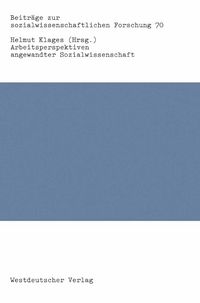 Produktbild: Arbeitsperspektiven angewandter Sozialwissenschaft