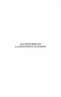 Produktbild: Les Frontieres De La Citoyennete En Europe