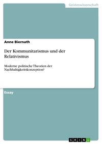 Produktbild: Der Kommunitarismus und der Relativismus
