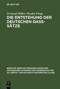 Produktbild: Die Entstehung der deutschen da&szlig;-S&auml;tze