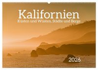Produktbild: Kalifornien - K&uuml;sten und W&uuml;sten, St&auml;dte und Berge (Wandkalender 2026 DIN A2 quer), CALVENDO Monatskalender