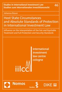 Produktbild: Host State Circumstances and Absolute Standards of Protection in International Investment Law