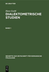 Produktbild: Hans Goebl: Dialektometrische Studien. Band 1