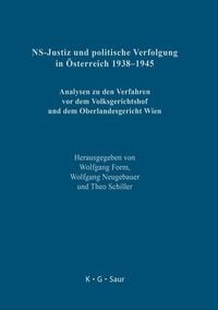 Produktbild: NS-Justiz und politische Verfolgung in &Ouml;sterreich 1938-1945