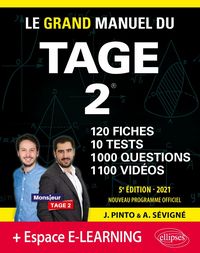 Produktbild: Le Grand Manuel du TAGE 2 - 10 tests blancs + 120 fiches de cours + 1000 vid&eacute;os - &Eacute;dition 2021