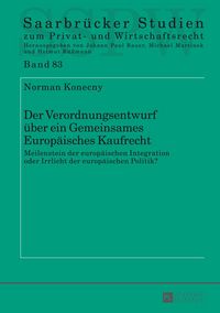 Produktbild: Der Verordnungsentwurf ueber ein Gemeinsames Europaeisches Kaufrecht