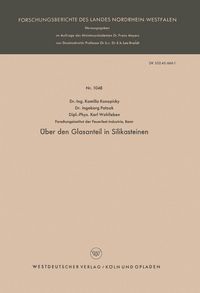 Produktbild: &Uuml;ber den Glasanteil in Silikasteinen
