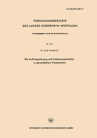 Produktbild: Die Auftragsplanung und Arbeitsorganisation in gewerblichen W&auml;schereien