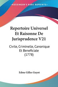 Produktbild: Repertoire Universel Et Raisonne De Jurisprudence V21