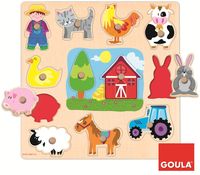 Goula Holzpuzzle Silhouetten Bauernhof, 12-teilig