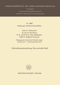 Produktbild: Wortschatzuntersuchung: Das normale Kind
