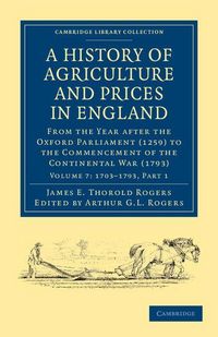 Produktbild: A History of Agriculture and Prices in England - Volume 7