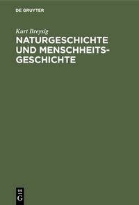 Produktbild: Naturgeschichte und Menschheitsgeschichte