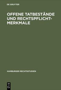 Produktbild: Offene Tatbest&auml;nde und Rechtspflichtmerkmale