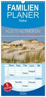 Produktbild: Familienplaner 2026 - K&uuml;stenstreifen an der Nordsee mit 5 Spalten (Wandkalender, 21 x 45 cm) CALVENDO