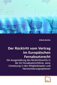 Produktbild: Berisha, A: Der R&uuml;cktritt vom Vertrag im Europ&auml;ischen Fernab