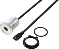 Produktbild: TRU COMPONENTS USB-C&reg; (3.1) Buchse/Buchse 1m Kabel silber TC-13376300 Inhalt: 1St.
