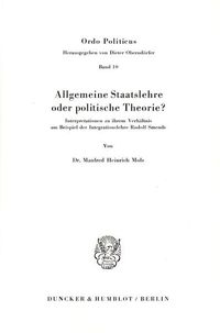 Produktbild: Allgemeine Staatslehre oder politische Theorie?
