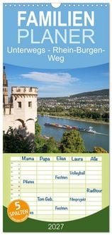Produktbild: Familienplaner 2027 - Unterwegs - Rhein-Burgen-Weg mit 5 Spalten (Wandkalender, 21 x 45 cm) CALVENDO