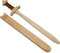 Produktbild: BestSaller 1020 - Schwert-Set K&ouml;nig Edward mit Holzh&uuml;lle, 60cm, Holz-Schwert, Griff mit brauner Kunststoffwickelung