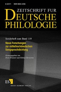 Produktbild: Neue Forschungen zur mittelhochdeutschen Sangspruchdichtung