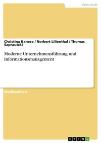 Produktbild: Moderne Unternehmensf&uuml;hrung und Informationsmanagement