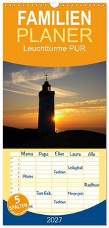 Produktbild: Familienplaner 2027 - Leuchtt&uuml;rme PUR mit 5 Spalten (Wandkalender, 21 x 45 cm) CALVENDO