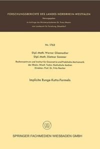 Produktbild: Implizite Runge-Kutta-Formeln