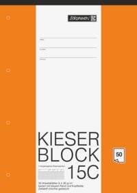 Produktbild: Brunnen KIESER-Block A4 Lineatur 15 kariert mit blauem Rand