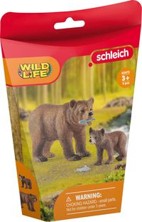 Schleich 42473 - Wild Life, Grizzlybär-Mutter mit Jungem