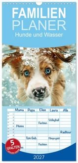Produktbild: Familienplaner 2027 - Hunde und Wasser mit 5 Spalten (Wandkalender, 21 x 45 cm) CALVENDO