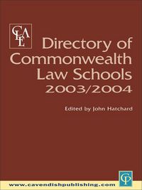 Produktbild: Directory of Commonwealth Law Schools 2003-2004
