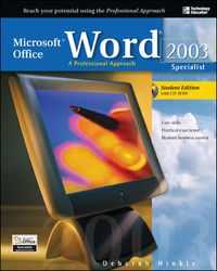 Produktbild: Microsoft Office Word 2003: A Professional Approach, Specialist Student Edition W/ CD-ROM