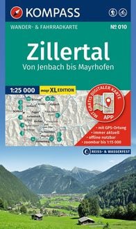 Produktbild: KOMPASS Wanderkarte 010 Zillertal - Von Jenbach bis Mayrhofen 1:25.000