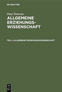 Produktbild: Allgemeine Erziehungswissenschaft