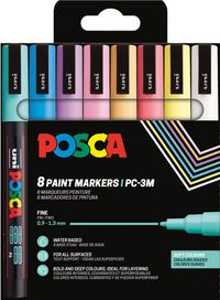 Produktbild: uni POSCA Marker PC-3M 0,9-1,3mm Soft Color 8 St&uuml;ck