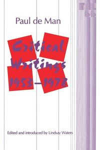 Produktbild: De Man, P: Critical Writings, 1953-1978